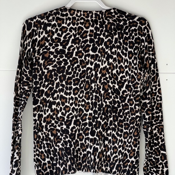 J. Crew Women's Cardigan Sweater Pullover Long Sleeve Leopard Sweater, Sz S - Picture 8 of 13